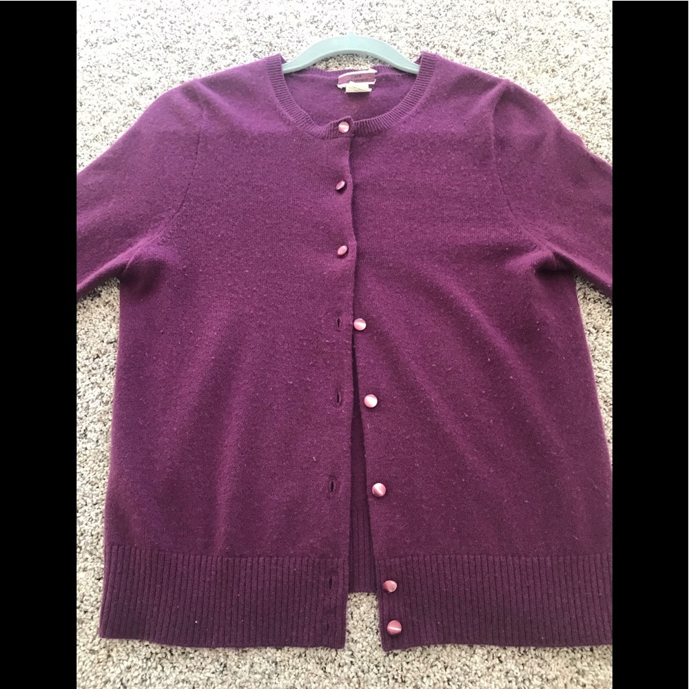 JCrew Cashmere Sweater Size Medium Purple